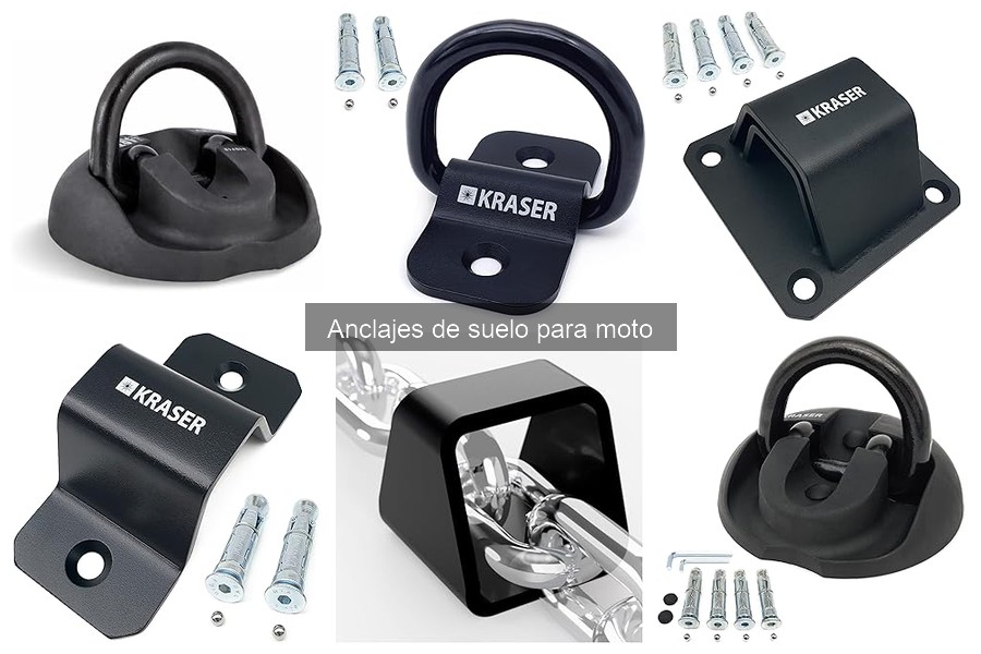 Comparativa de anclajes de suelo y seguridad para motos