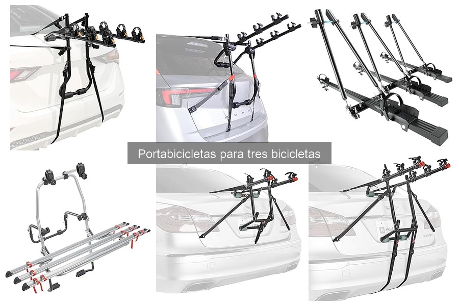 Transporte seguro de 3 bicicletas en portabicicletas